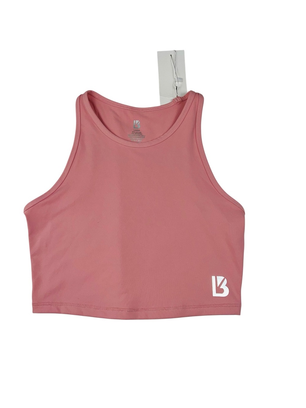 NWT BUFFBUNNY AURORA TANK/CROP TOP in pink/light mauve workout size LARGE